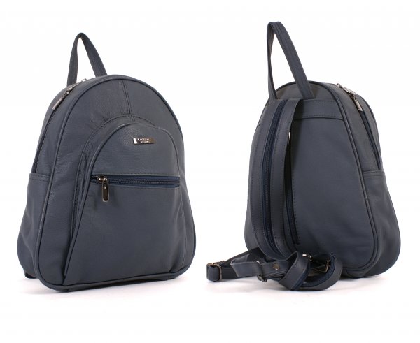 3748 NAVY Cow Hide Backpack with 4 Zips