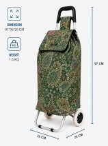 B-ST-05 Flower Green 2 Wheeler Shopping Trolley