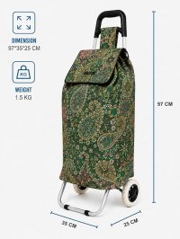 B-ST-05 Flower Green 2 Wheeler Shopping Trolley B-ST-05 Flower Green 2 Wheeler Shopping Trolley