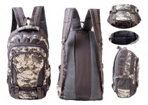 LL-143 GREY CAMOUFLAGE BACKPACK W/LAPTOP SLEEVE CITY BAG 18" L