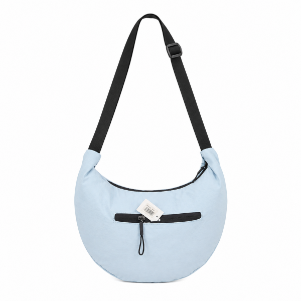 2304 Ice Blue Adjustable Nylon Crescent Crossbody Bag