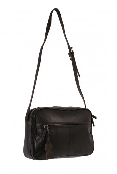 6525 ITALIAN LEATHER BAG BLACK -