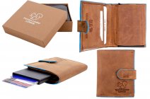 RL 9001 TAN BLUE RFID C-SECURE CASE WALLET