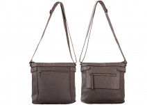 JBFB351 Grey 3 ZIP SHOULDER BAG W/ ADJUSTABLE STRAP