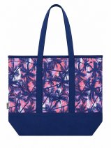 3407/Blue Palm Trees Top Zip Tote/Beach