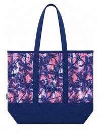 3407/Blue Palm Trees Top Zip Tote/Beach 3407/Blue Palm Trees Top Zip Tote/Beach