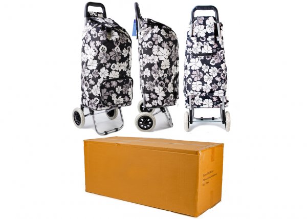 ST-02-FP BLK/WHITE FLOWER 2 WHEEL BOX 10 PCS