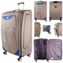 EV-448 GREY/BLUE 32'' TRAVEL TROLLEY SUITCASE