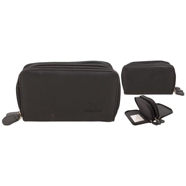 JBPS119 NAVY TRI SECTION PU PURSE