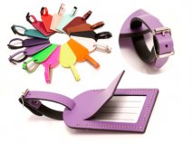 LEATHER LUGGAGE TAG LILAC