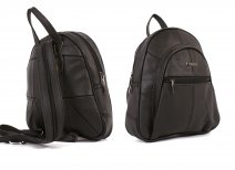 3748 BLACK Cow Hide Backpack with 4 Zips