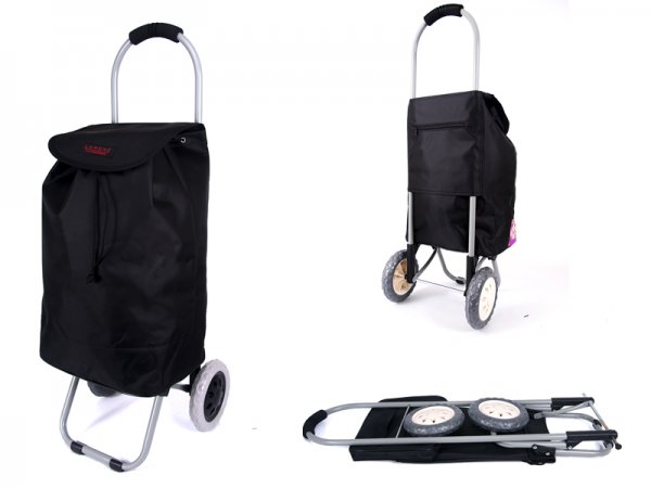 6958 BLACK 2 WHEEL SHOPPING TROLLEY