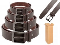 2760 BROWN 1.5'' ALL SIZE BELT WITH NICKLE BUCKLE BOX OF 12