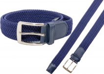 2796 NAVY UNISEX STRETCHY WOVEN CASUAL BELT XXL (44"-48")