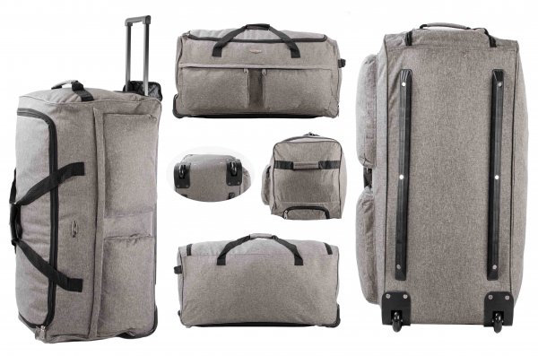 JBTB03L-TWILL LIGHT GREY TRAVEL TROLLEY BAG