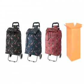 MS-001 ASSORTED DEER PATTERN TWO-WHEELED TROLLEY BOX OF TEN