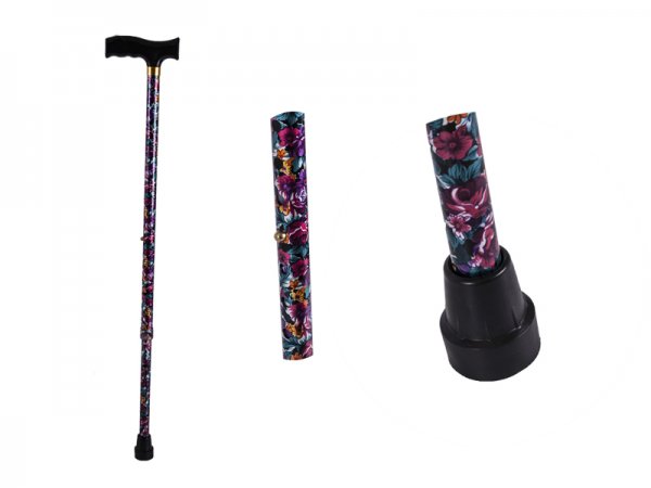 2880 FLORAL PATTERNED ADJUSTABLE WALKING STICK