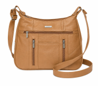 3734 Tan Lorenz Cow Hide Twin Top Zip Bag 3734 Tan Lorenz Cow Hide Twin Top Zip Bag