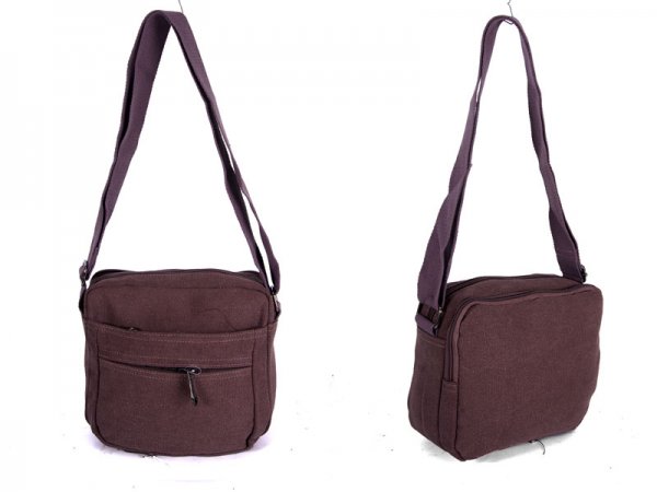 2535 BURGANDY Canvas X-Body Bag with 4 Zips