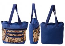 LL-80214T NAVY CANVAS SHOPPING BAG