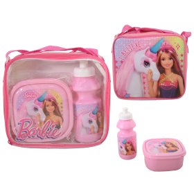 4160-2214 PINK BARBIE 3 PCS LUNCH BOX