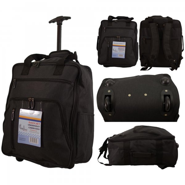 TR-E-002 BLACK EASYJET UNDERSEAT CABIN SIZE 2-WHEELED BACKPACK
