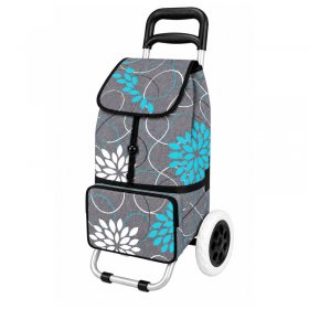 ST-02 Grey Gold Blossom 2 Wheeler Shopping Trolley (New)