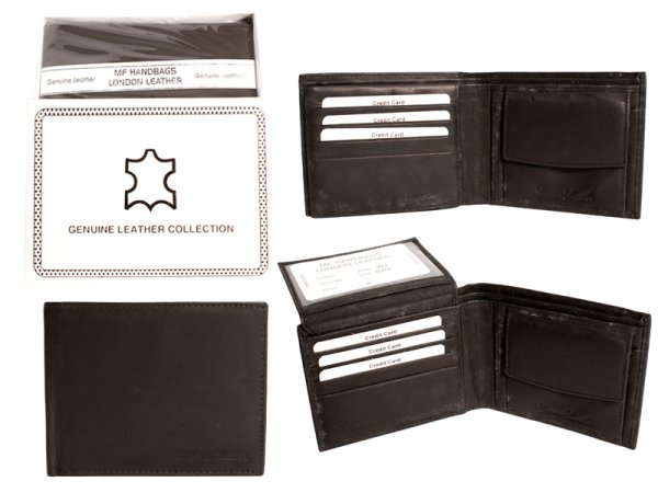 031 RFID BLACK LONDON LEATHER WALLET