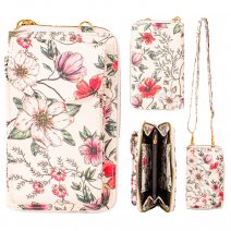 JBPS237 WHITE PRINTING X-BODY PHONE/ACCESSORY PURSE