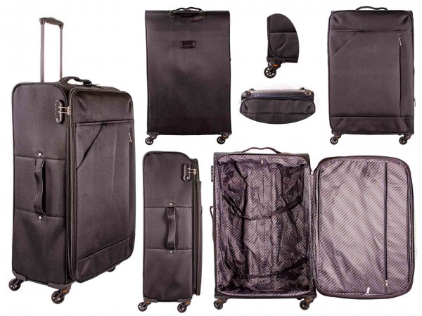 7004 BLACK/GREY LIGHTWEIGHT 29'' TRAVEL TROLLEY SUITCASE