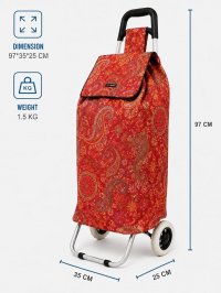 B-ST-05 Flower Red 2 Wheeler Trolley B-ST-05 Flower Red 2 Wheeler Trolley