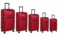 JB3002 Burgundy Soft Shell 5 Piece Luggage Set JB3002 Burgundy Soft Shell 5 Piece Luggage Set
