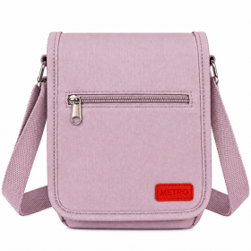 LL-256 Grey Polyester X-Body Shoulder Bag W/4 Zips (New)