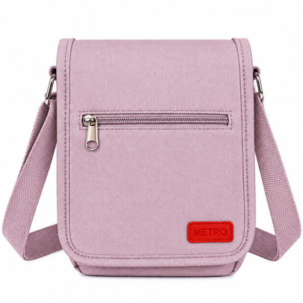 LL-256 Grey Polyester X-Body Shoulder Bag W/4 Zips (New)
