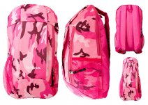 LL-159 CAMOUFLAGE PINK POLYESTER BACKPACK