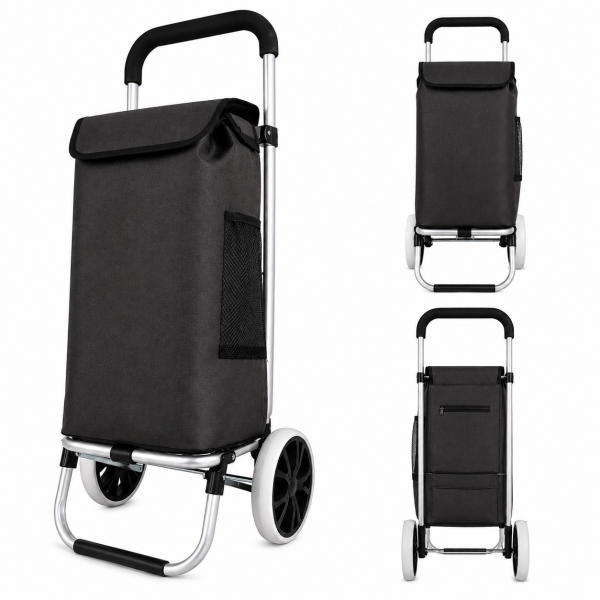 6955 BLACK 2 WHEEL SHOPPING TROLLEY