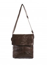 3812 BROWN Portrait Style C.Hide Flapover Unisex Bag