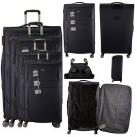 T-SC-04 DARK NAVY TRAVEL TROLLEY SUITCASE SET OF 4  T-SC-04 DARK NAVY TRAVEL TROLLEY SUITCASE SET OF 4
