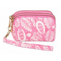2323 Pink Triple Top Zip Coin And Accessory Pouch 2323 Pink Triple Top Zip Coin And Accessory Pouch