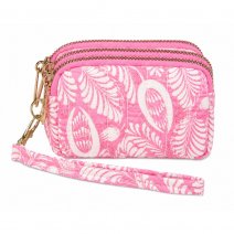 2323 Pink Triple Top Zip Coin And Accessory Pouch