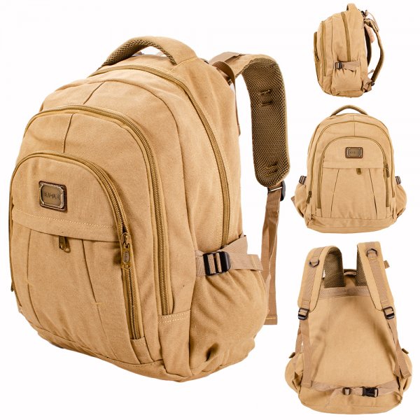 EA-CA48226 KHAKI CANVAS BACKPACK