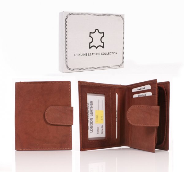 027 RFID TAN LONDON LEATHER WALLET