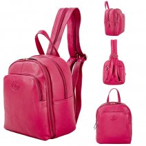 0598 DAHLIA PEBBLE LEATHER 2 TOP ZIP RND RFID SHOULDER/BACKPACK