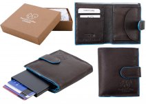 RL 9009 RFID C-SECURE CASE WALLET BROWN BLUE