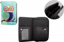 7096 RFID MEDIUM PURSE WITH PRINTED DESIGNS OWL