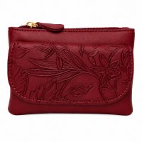 5706 Dark Red Lorenz Floral Embossed Coin Purse 5706 Dark Red Lorenz Floral Embossed Coin Purse