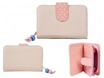 7131 BEIGE Med Popper Flp Ovr Ccrd & Note Sec Prse wth Z