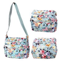 LL-178 LIGHT BLUE FLORAL SHOULDER BAG