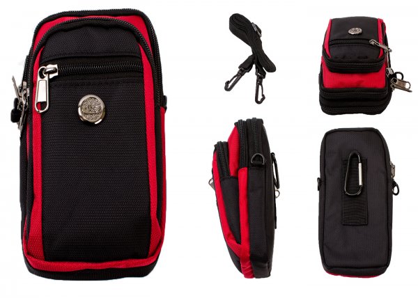 LL-93 RED & BLACK POLYESTER SHOULDER BAG