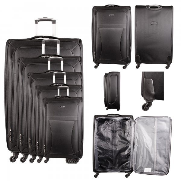 HD-201907 BLACK TRAVEL TROLLEY SET OF 5
